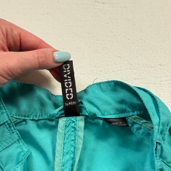 Divided By H&M Teal Bomber Moto Jacket, Size 6 - Picture 7 of 10